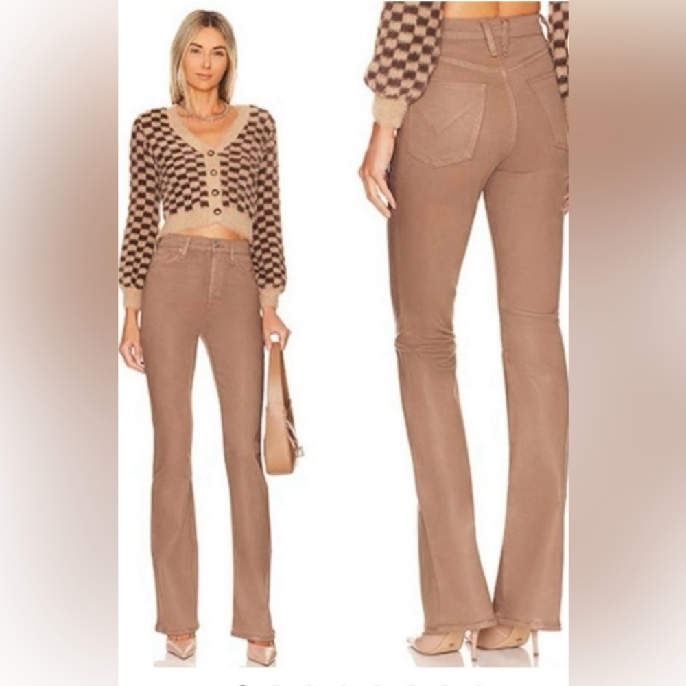 NWT Hudson Faye Coated Chinchilla Tan Flare Pants
Size 28